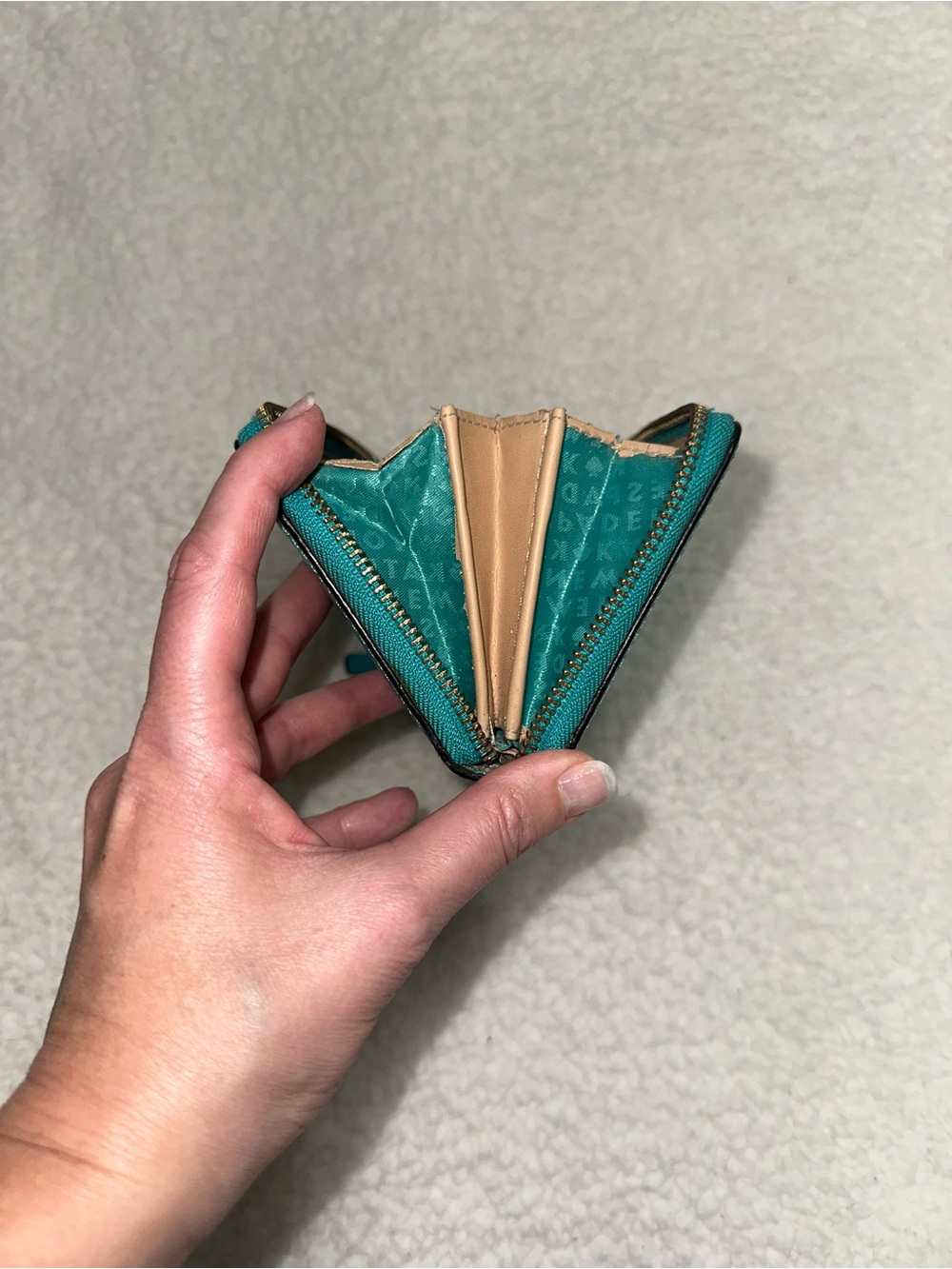 kate spade Teal Zip Around Wallet - Picture 4 of 5
